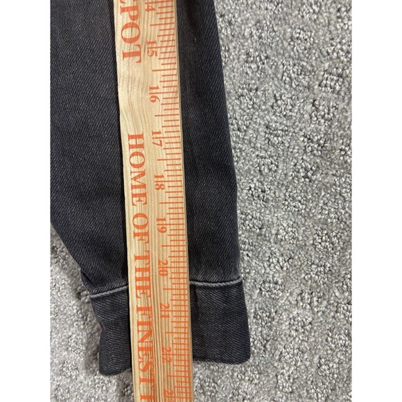 Cisos Jean Jacket Womens UK4 (us 7/9) Black Trucker Heavy Denim Button Front EUC - Picture 11 of 11